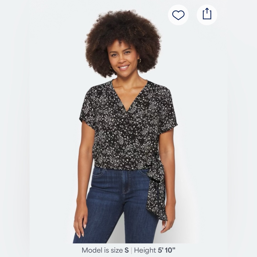 Floral Cropped Wrap Blouse